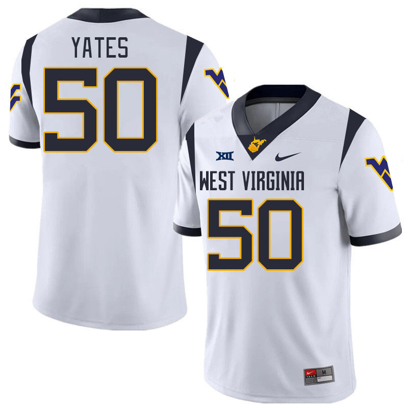 Men #50 Brandon Yates West Virginia Mountaineers College 2024 New Uniforms Football Jerseys Stitched